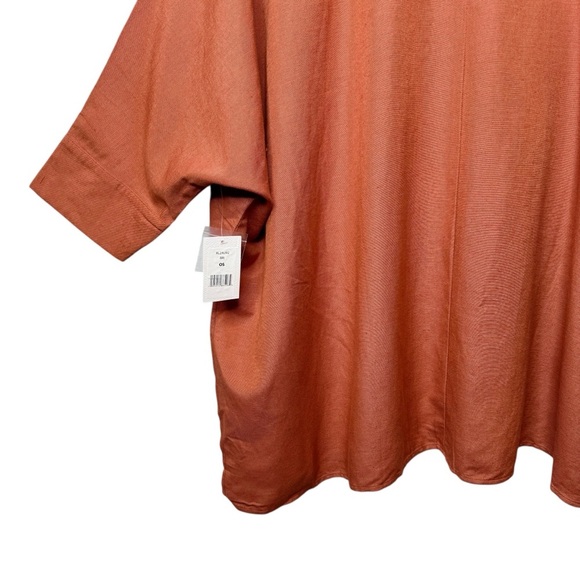 NEW Helen Owen Bri Rust Orange Lagenlook Linen Blend Button Up Tunic Top Sz OS - Picture 12 of 12